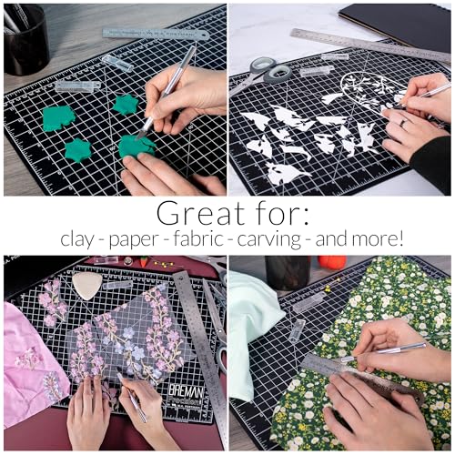 WA Portman Self-Healing Cutting Mat, Crafting Knife, 36'' Metal Ruler Set This set includes 24x36 Inch Sewing Cutting Mat, 10pc #11 Blades, Exacto Knife Set, & 36 Inch Cork Backed Metal Ruler Set - size: 24x36