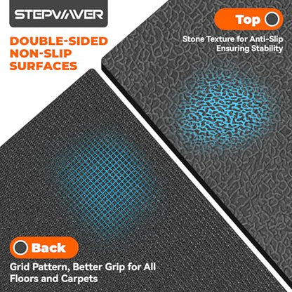 Stepwaver Walking Pad Mat, 102"x36", Treadmill Mat for Hardwood Floors | High Density, 0.2" Thickness, Floor Protection for Rowing Machine Mat, Bike, Elliptical, Treadmill, Walking Pad - size: 102"L x 36"W x 0.2"Th