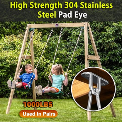 Heavy Duty Stainless Steel Pad Eye Hooks, for Hammock Swing & Yoga(3Pack) | 500 lbs Weight Capacity，Indoor & Outdoor Mounting，Multi-Purpose Anchor Points，Maintains Stability in Harsh Weather Conditions