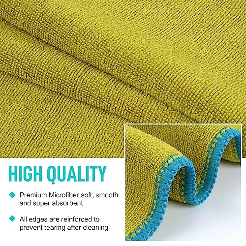 SINLAND Microfiber Gym Towels, Workout Sweat Towel 16x32In - color: Blue Orichid+slate Grey+chartreuse