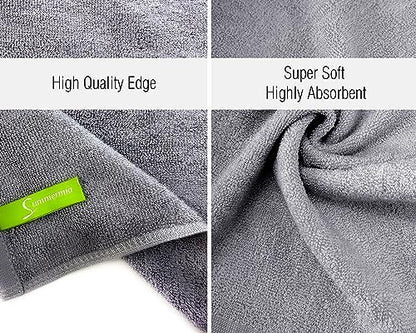 12 Pack Washcloths 13" x 13" - Soft Wash Cloths for Your Face Towel, Wash Cloths for Your Body (White + Gray) - color: White+gray