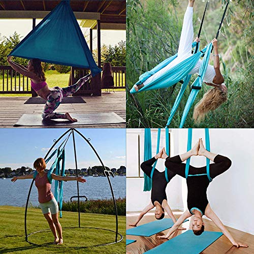 Aerial Yoga Swing Set, Ultra Strong Hammock Trapeze Extension, Antigravity Ceiling Hanging Sling Inversion Exercises - color: Sky Blue