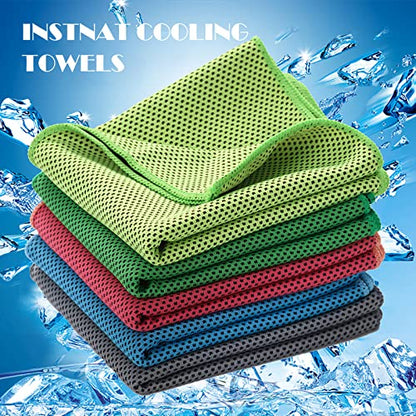 Pack of 20 Cooling Towel 40x12'' Ice Towel for Neck and Face Microfiber Chilly with Bag Breathable Yoga Gym Stay Cool Towels Sweat Rag for Workout Running Camping Pilates Beach, Red - color: Red