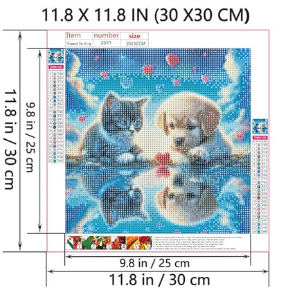 Shouruihua Dog Diamond Painting Kits for Adults, Cat Diamond Art Kits | Animal, Gem Art, Diamond Dotz Kits, Diamond Dots, Wall Art, Adult Crafts, Full Round Drill Diamond Painting Kits, 11.8x11.8in - color: Dog and Cat