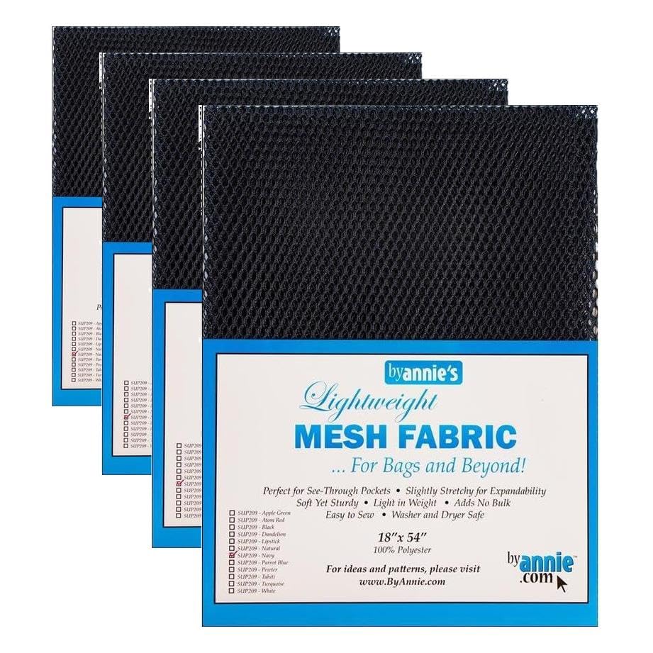 Annie SUP209-NAVY Lightweight Navy Mesh Fabric LTWT 18x54, 54 Inches (Pack of 4) - size: 54 Inches (Pack of 4)