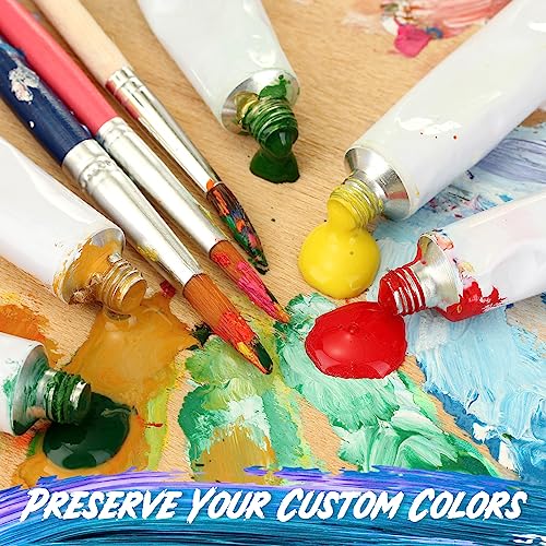 Qeeenar 24 Pcs Empty Aluminum Paint Tubes 20 ml Paint Tubes for Making Paint and Store Remaining Paint Acrylic Oils Watercolor Gouaches, with 2 Sheets Self Adhesive Label