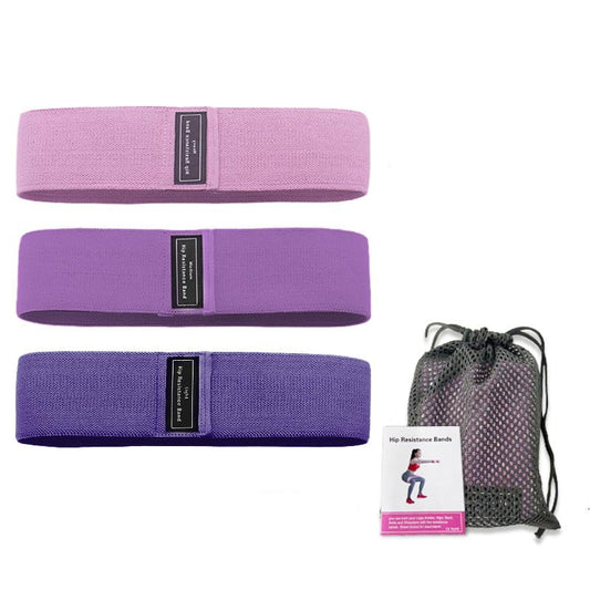 Resistance Bands Set, Hip and Leg Exercise Bands, Purple Workout Loops in Light/Medium/Heavy Resistance, 76x8cm Fitness Training Equipment - color: purple 3-piece set