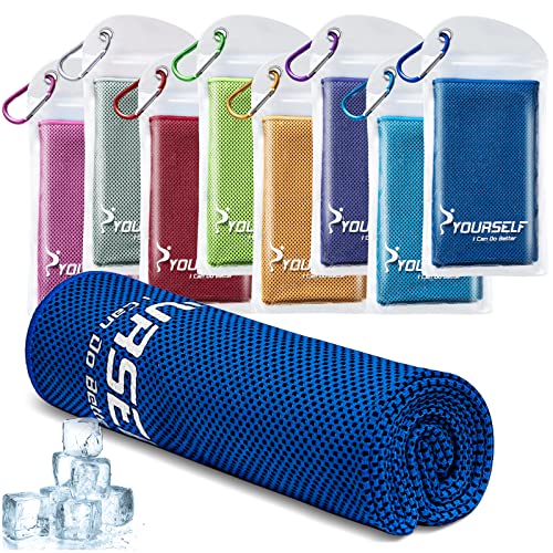SYOURSELF Cooling Towel for Instant Relief Cool Bowling Fitness Yoga Towel-40 x12 Use as Cooling Neck Headband Bandana Scarf,Stay Cool for Travel Camping Golf Football &Outdoor Sport(Dark Blue) - color: Dark Blue