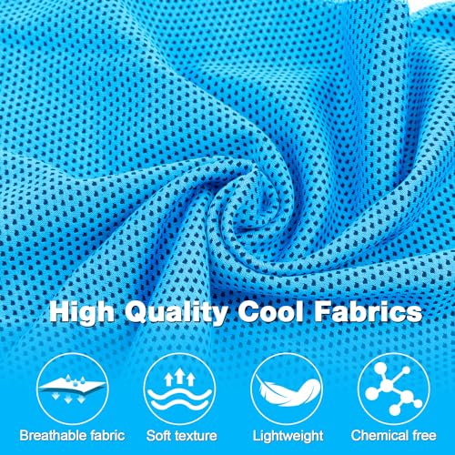 MENOLY 6 Pack Cooling Towels, 40"x12" Cooling Towels for Neck and Face with Breathable Carrying Bags,Soft Microfiber Instant Cooling Rags, Gym Workout Sweat Towel for Sports, Yoga, Camping, Running - size: 6 Pack