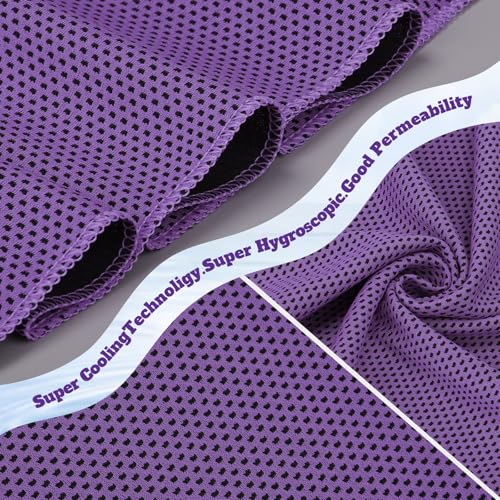 Honoson 30 Pack Cooling Towels for Neck and Face, 27 x 16 in, Purple - color: Purple