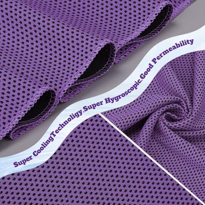 Honoson 30 Pack Cooling Towels for Neck and Face, 27 x 16 in, Purple - color: Purple