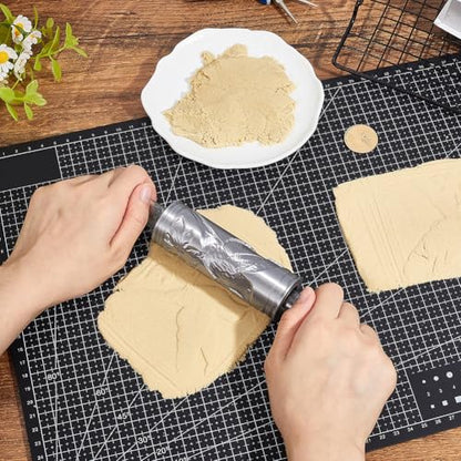 CRAFTYMELODY Hummingbird Pattern Clay Texture Roller Plastic Column Pottery Tools Rolling Pins Stamps Birds Texture Roller for Handmade Making Crafting Art DIY Projects Home Accessories