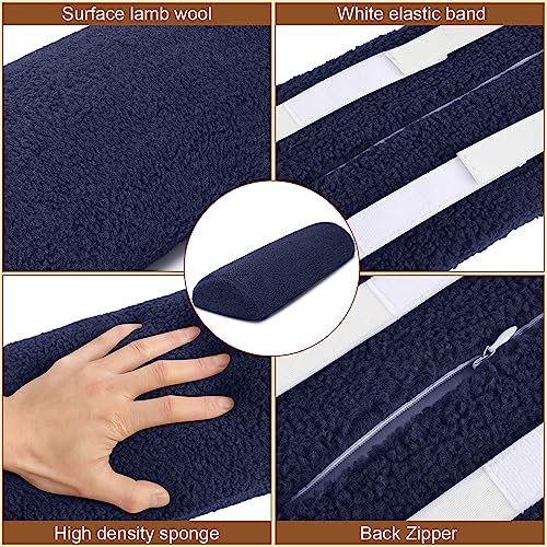 Sintuff Recliner Leg Rest Cushion Sofa Footrest Pillow with Cover Half Moon Bolster Pillow Under Knee Pillow for Sleeping On Back Alleviating Pain, 19.7 x 8 x 3.5 Inch (Dark Blue, 1 Pcs) - color: Dark Blue