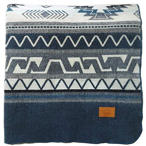 Inca Aztec Throw, Queen, King Blanket | Southwest Indian Navajo Boho Style | Native Cover for Camping, Bedding, Couch, Vanlife | Faux Alpaca, Lightweight, Hypoallergenic (Cotopaxi Slate, Throw) - color: Cotopaxi Slate, size: Throw Blanket