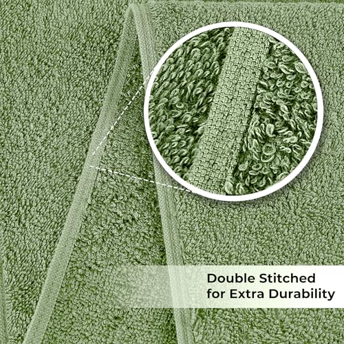 NUKURA 12” x 40” Gym Sweat Towel, 450 GSM, 100% Cotton, High Absorbency, Extra Soft & Quick Dry Workout, Yoga, Fitness, Pickleball, Running Neck Towel – Sage Green - color: Sage Green