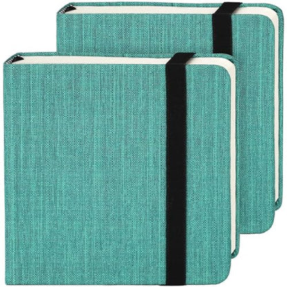 Funto Watercolor Journal 2 Pack, 4.7”x4.7” 48 Sheets Total, 100% Cotton Cold Press Paper 300gsm/140lb, Acid-Free Sketchbook Set for Practice & Class (Deep Green) - color: 4.7x4.7