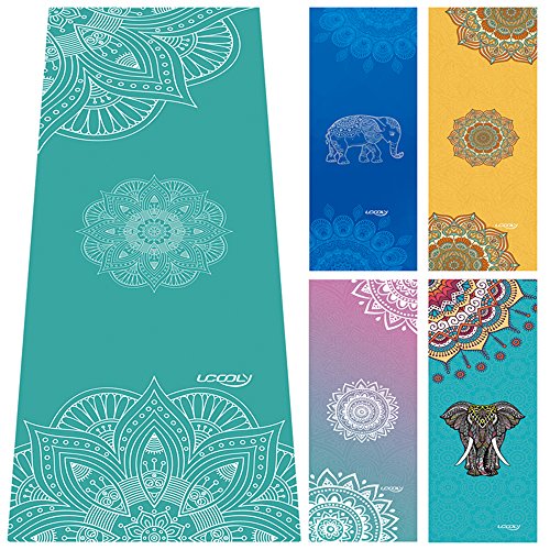 Hot Yoga Towel,Ultra Sweat Absorbent Non-Slip Hot Yoga Towels for Bikram,Pilates and Fitness - color: Teal -Mandala