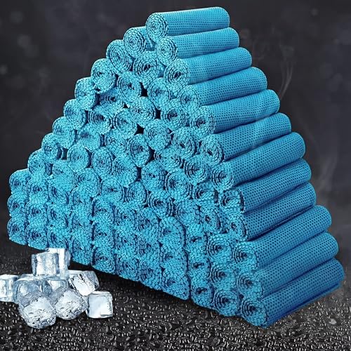 Honoson Cooling Towel Bulk | Microfiber Breathable Chilly Wraps, Multipurpose Quick Cold, Fits Gym, Yoga, Running, Travel, Camping Outdoor - color: Blue, size: 32"x12"