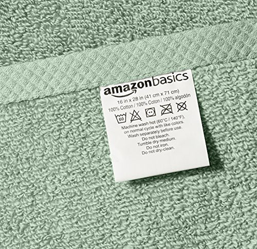 Amazon Basics Lightweight Quick-Dry Hand Towels, 100% Cotton, 28" x 16", Seafoam Green, 8-Pack - color: Seafoam Green, size: Hand Towel, style: Hand Towel (Pack of 8)