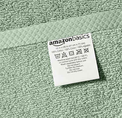 Amazon Basics Lightweight Quick-Dry Hand Towels, 100% Cotton, 28" x 16", Seafoam Green, 8-Pack - color: Seafoam Green, size: Hand Towel, style: Hand Towel (Pack of 8)