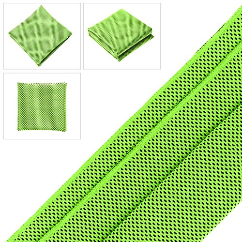 Cooling Towel (Pack of 20, 40"x12") with Pouches for Sports - color: 20green