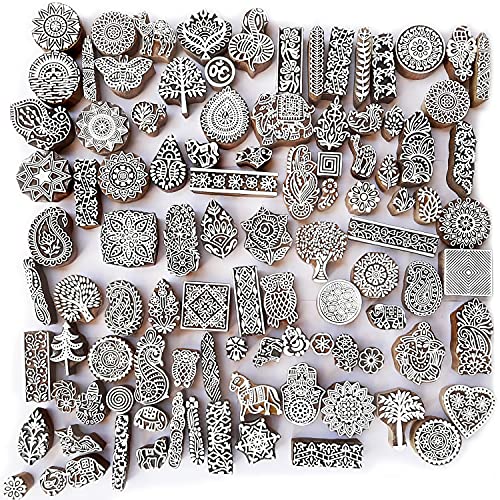 Royal Kraft Assorted Wooden Block Printing Stamps (Set of 10) Bulk01_10 - color: Bulk01_10, size: 10 Pcs