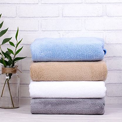 JML Large Bath Towels with Hanging Loop, 2 Pack, 30"x60", Grey | Microfiber, Soft, Absorbent, Quick Drying, Lint-free, No Fading, Lightweight - color: Grey, size: 30 in x 60 in