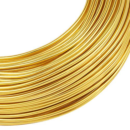114 Feet 10 Gauge Aluminum Wire Gold Bendable Metal Craft Wire for Beading Jewelry Craft Making (2.5mm) - color: Round-Gold, size: 2.5mm