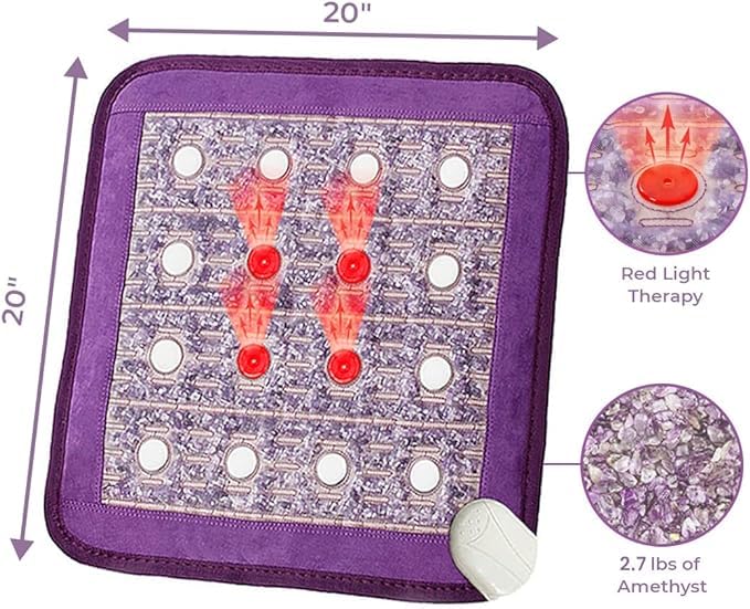 Biomat Infrared Mat | Crystal Mat for Therapy | Infrared Heating Mat | Red Light Therapy for Body | Hot Gemstone Therapy | Promotes for Muscle & Back Pain Relief | Sparkle Mat (Portable Size) - size: Portable Size