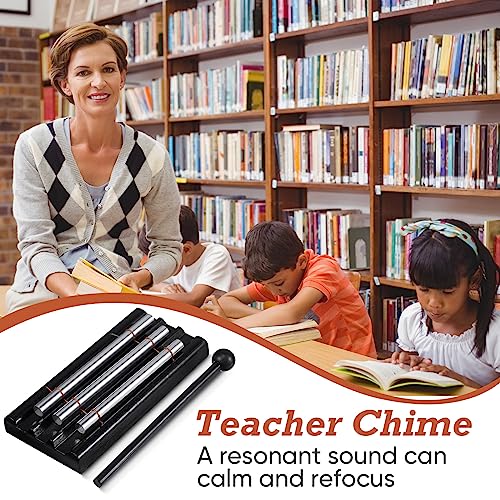 Classroom Chime Meditation Chimes Trio Teacher Three Tone Hand Bell for Management Mindfulness Percussion Instrument Reminder with Mallet Storage Bag for Prayer Teacher Gift Eastern Music Yoga