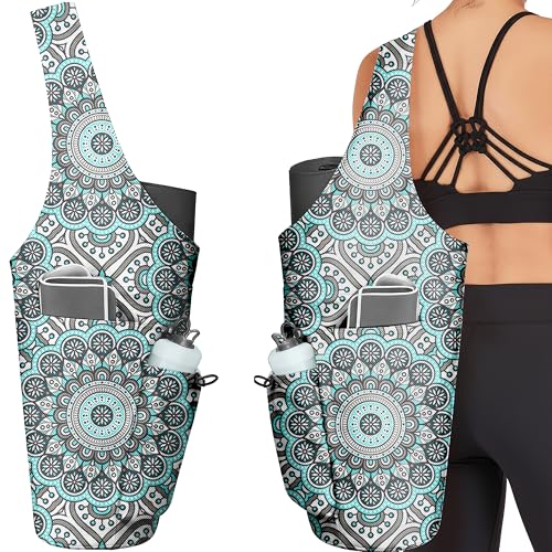 Yoga Bag for Women, Large Yoga Mat Bag Tote Carrier with Wet Dry Pocket - color: YOGA-04