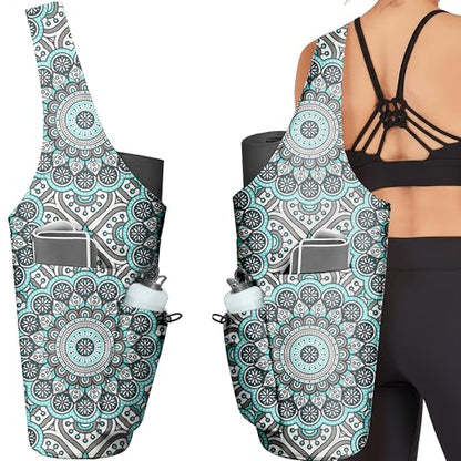 Yoga Bag for Women, Large Yoga Mat Bag Tote Carrier with Wet Dry Pocket - color: YOGA-04