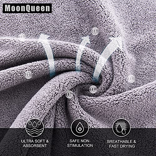 MOONQUEEN Ultra Soft Premium Washcloths Set - 12 x 12 inches - 72 Pack - Quick Drying - Highly Absorbent Coral Velvet Bathroom Wash Clothes (Light Grey) - color: Light Grey, size: 12 x 12 Inch(Pack of 72)