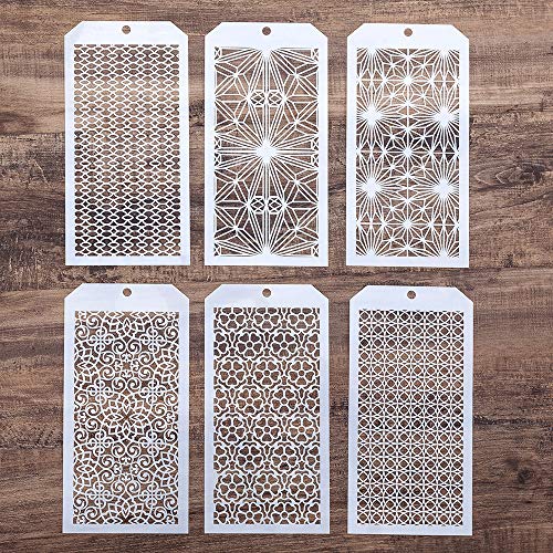 DIY Decorative Stencil Template for Scrapbooking Painting on Wall Furniture Crafts,Set of 6 (Seamless Geoemtry) - color: Seamless Geoemtry
