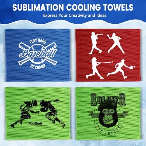 Hosuly 150 Pack Cooling Towels Bulk 40 x 12 Inch Large Chilly Breathable Sweat Sports Cold Towels Sublimation Microfiber Ice Neck Rag for Hot Weather Workout Gym Team Gift (Dark Blue,Red,Green) - color: Dark Blue,red,green