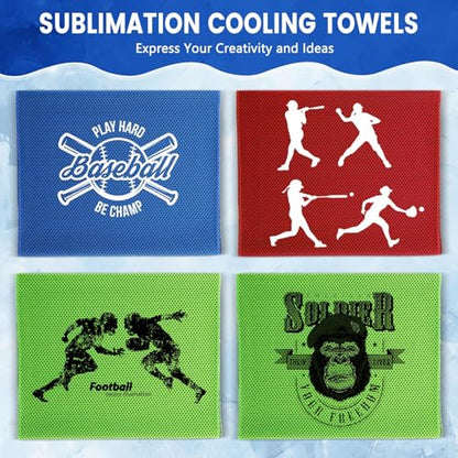 Hosuly 150 Pack Cooling Towels Bulk 40 x 12 Inch Large Chilly Breathable Sweat Sports Cold Towels Sublimation Microfiber Ice Neck Rag for Hot Weather Workout Gym Team Gift (Dark Blue,Red,Green) - color: Dark Blue,red,green