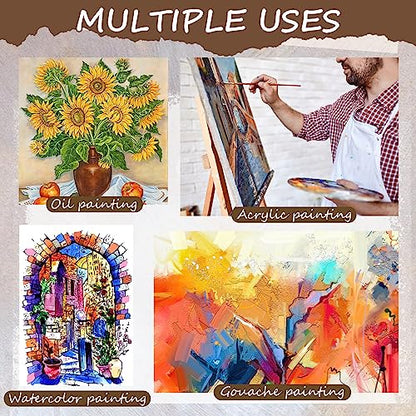 Fuutreo 8 Yard Long x 36" Wide / 63'' Wide Large Canvas Roll 12 oz Cotton Triple Primed Canvas Roll Gesso Artist Painting Backdrop(36" Wide x 8 Yard Long) - size: 36" Wide x 8 Yard Long