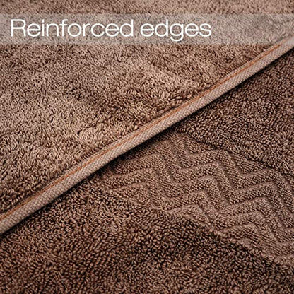 Cleanbear Bathroom Hand Towels, 100% Cotton Face Towels, 13” x 28” (Brown) | Soft Lightweight Quick-Drying Hand Towels Set of 2, Ideal for Hand, Face, Bath, Kitchen, Guests - color: Brown