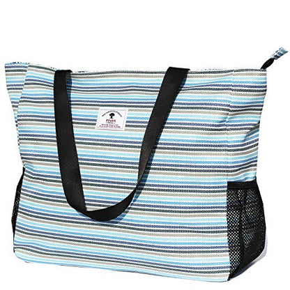 ESVAN LARGE BEACH BAG Water Resistant Lightweight 20 inch Women Oversize Tote Bag for Gym Beach Travel Pool Yoga Nurse - color: W