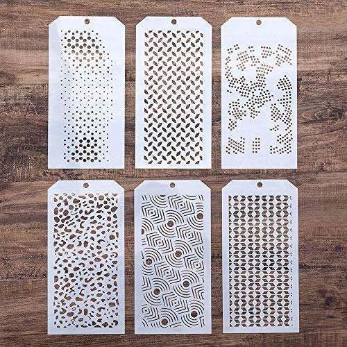 DIY Decorative Stencil Template for Scrapbooking Painting on Wall Furniture Crafts, Set of 6 (Polka Dot) - color: Polka Dot