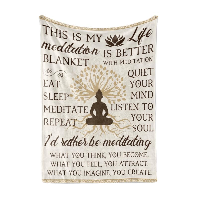 Huglanket Meditation Gifts, Throw Blanket for All Seasons 50" × 65"