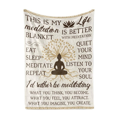 Huglanket Meditation Gifts, Throw Blanket for All Seasons 50" × 65"