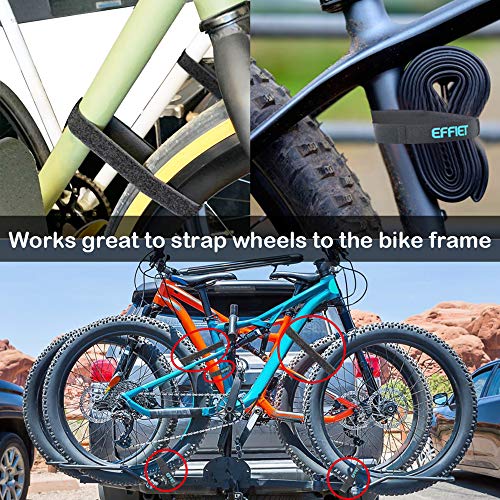 12 Packs Fastening Cord Wrap 1 x 24 Inches Hook and Loop Cinch Straps, EFFIET Adjustable Adhesive Extension Hose Storage Strap, Securing Bike Sleeping Bag for Yoga Mat
