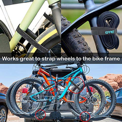 12 Packs Fastening Cord Wrap 1 x 24 Inches Hook and Loop Cinch Straps, EFFIET Adjustable Adhesive Extension Hose Storage Strap, Securing Bike Sleeping Bag for Yoga Mat