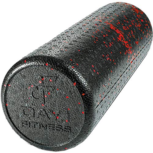Day 1 Fitness High Density Muscle Foam Rollers - Sports Massage Rollers for Stretching, Physical Therapy, Deep Tissue, Myofascial Release - Ideal for Exercise and Pain Relief - Speckled Red, 18” - color: Red Speckled, size: 18"