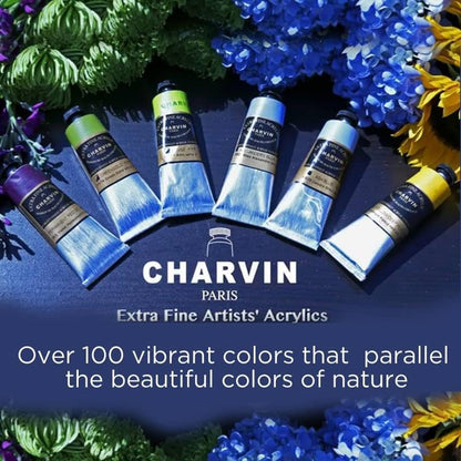 Charvin Extra Fine Professional Acrylic Paint - Blue Shadow, 150ml Tube, Triple-Milled, Lightfast Pigments, Open Stock Artist Acrylic Paints in Nature-Inspired Hues - color: Blue Shadow, size: 5.07 Fl Oz (Pack of 1)