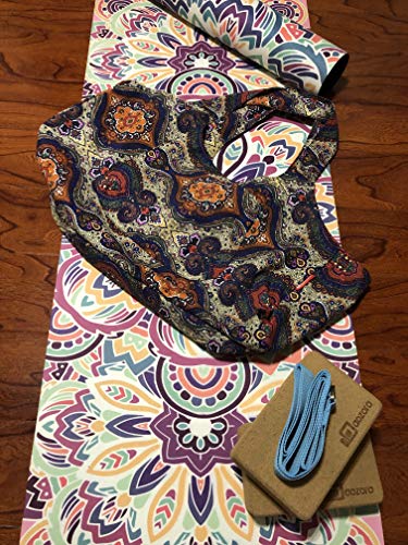 Aozora Yoga Mat Bag Large Yoga Mat Tote Sling Carrier with Pockets Fits Mats with Multi-Functional Storage Pockets Light and Durable - color: Celestial