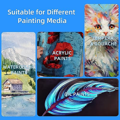 20 Pack Stretched Canvases-4Packs of 4x4,5x7,8x10,9x12,11x14 | 100% Cotton Blank Painting Canvas for Oil, Acrylic Paint & Other Painting Media - size: Mix 20Pack