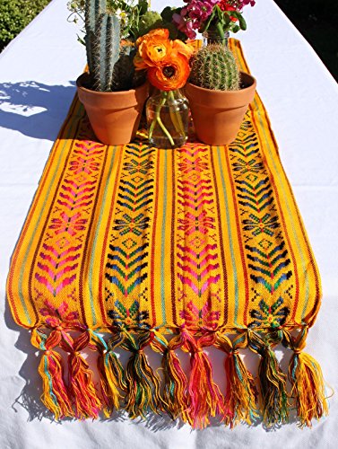 Del Mex Mexican Rebozo Shawl Blanket Doula - color: Yellow, size: Small (14" by 80")