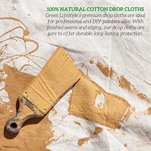 All Purpose Canvas Drop Cloths - Drop Cloth for Painting, Floor Cover, Heavy Duty Protection for Furniture & Surfaces, Reusable Painters Canvas Tarp for Renovation & Home (2 Pack 4x12) - size: 2 Pack - 4x12